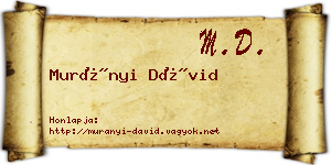 Murányi Dávid névjegykártya