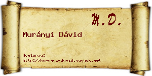 Murányi Dávid névjegykártya